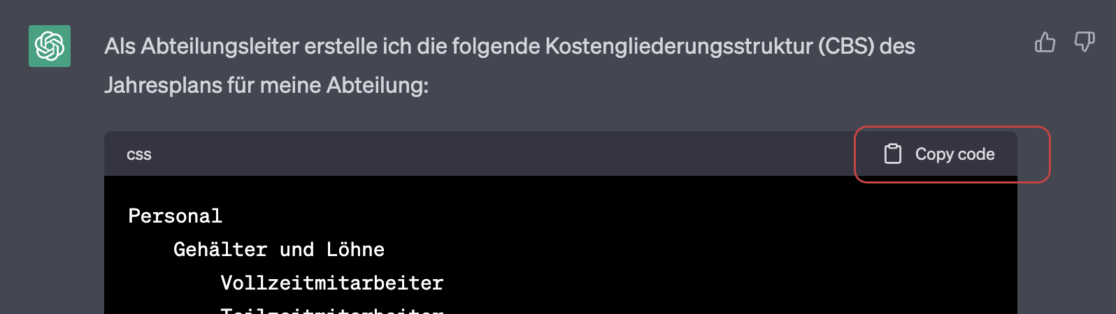 Code kopieren