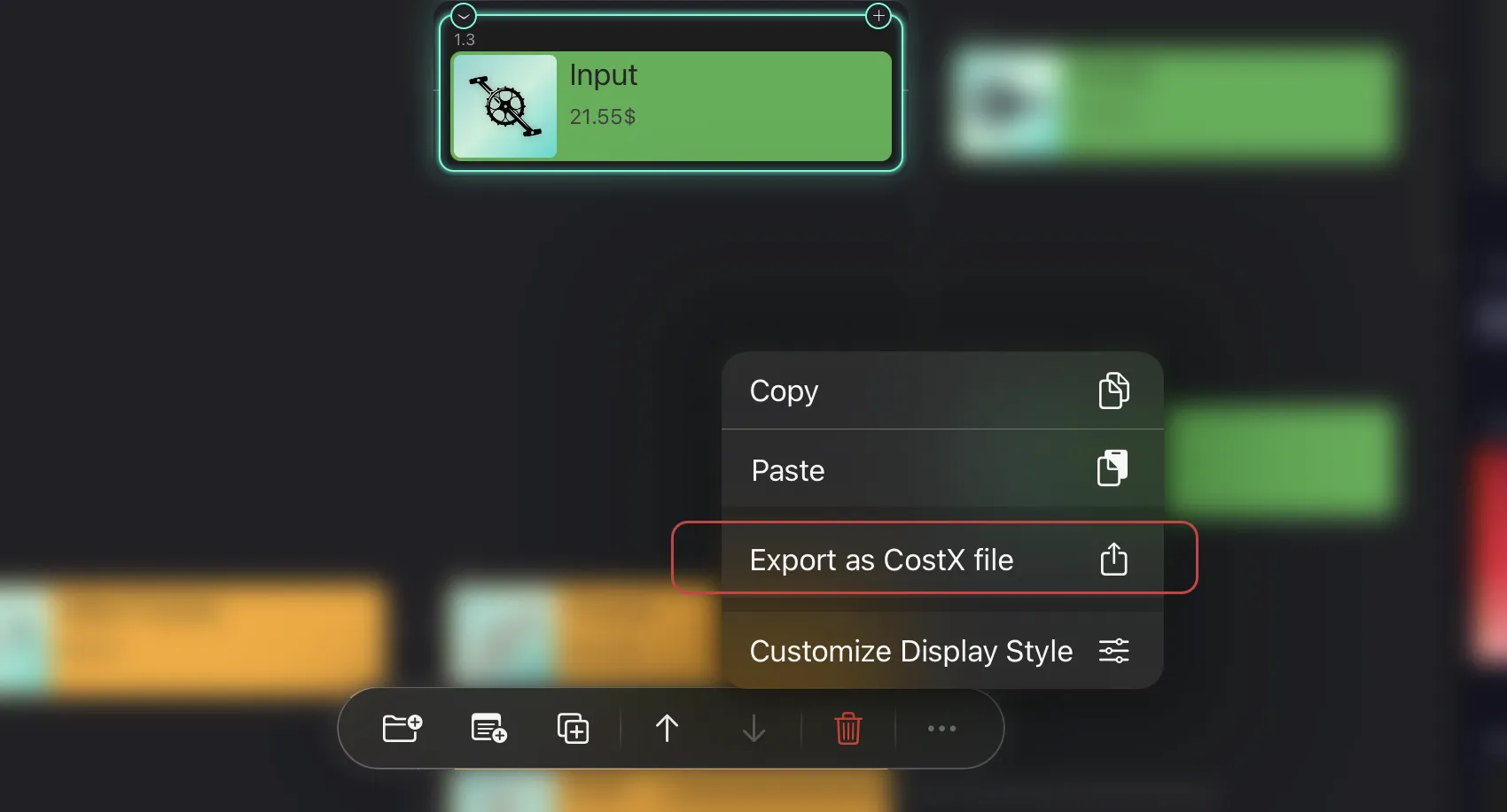 CostXファイルへの書き出し